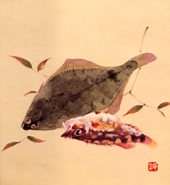 習画帖 > 第14輯『魚』 筆者 大島祥丘 > 『鰈(かれい)』